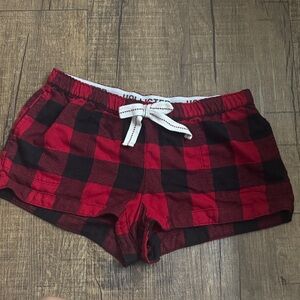 Red and Black Plaid Shorts
